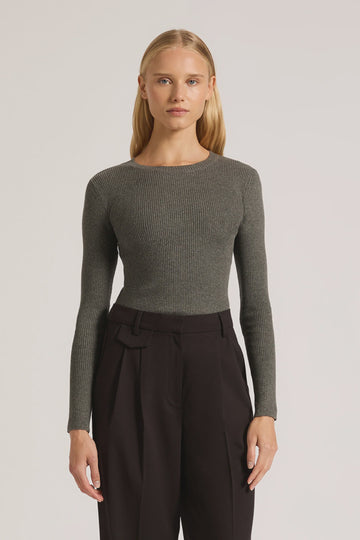 Classic Long Sleeve Knit in Charcoal