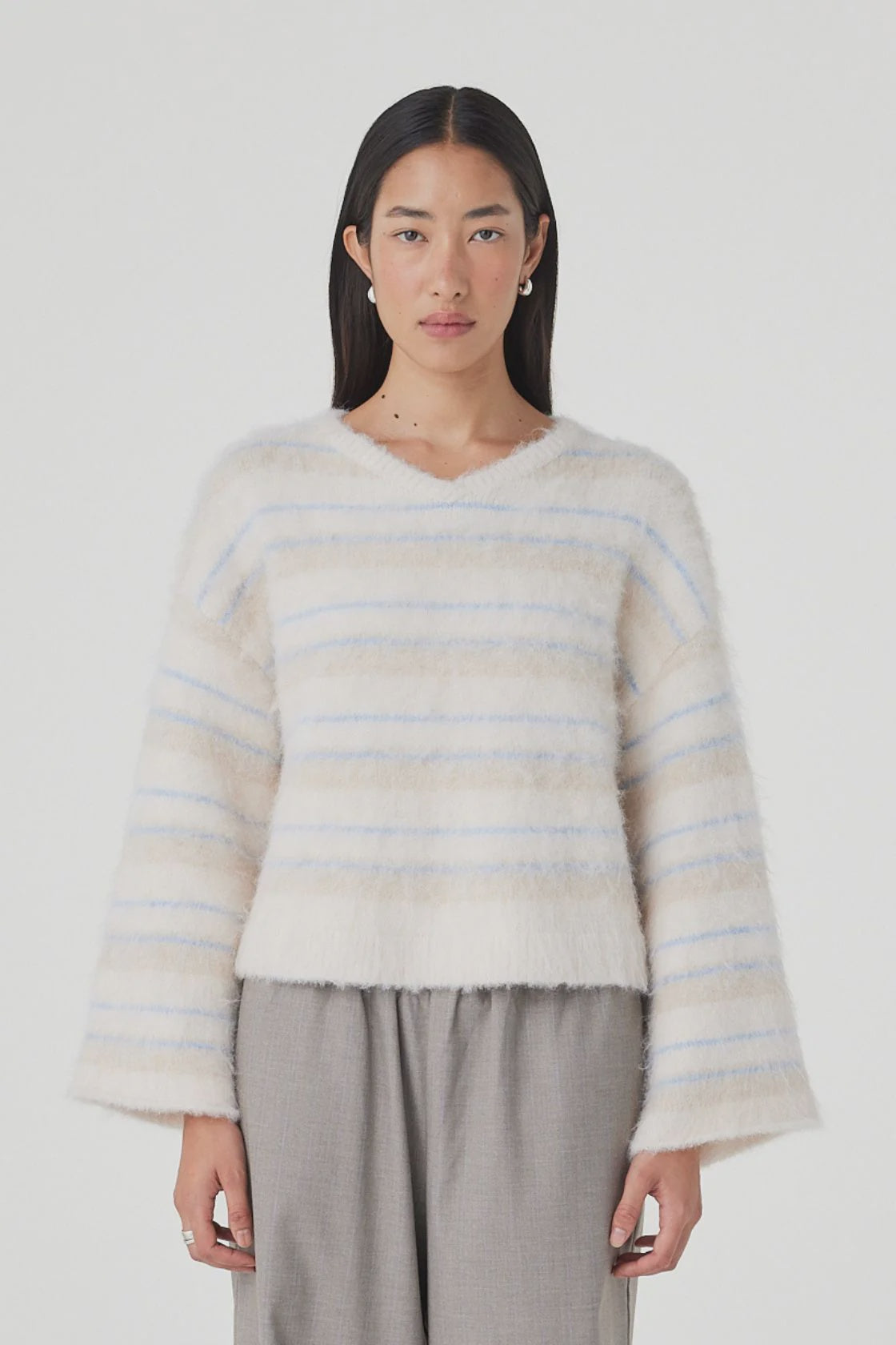 Lucca Sweater Taupe & Blue