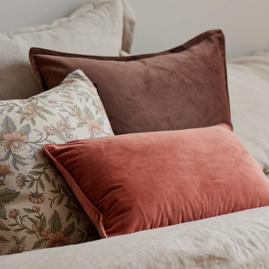 Mira Velvet Cushion - Mocha