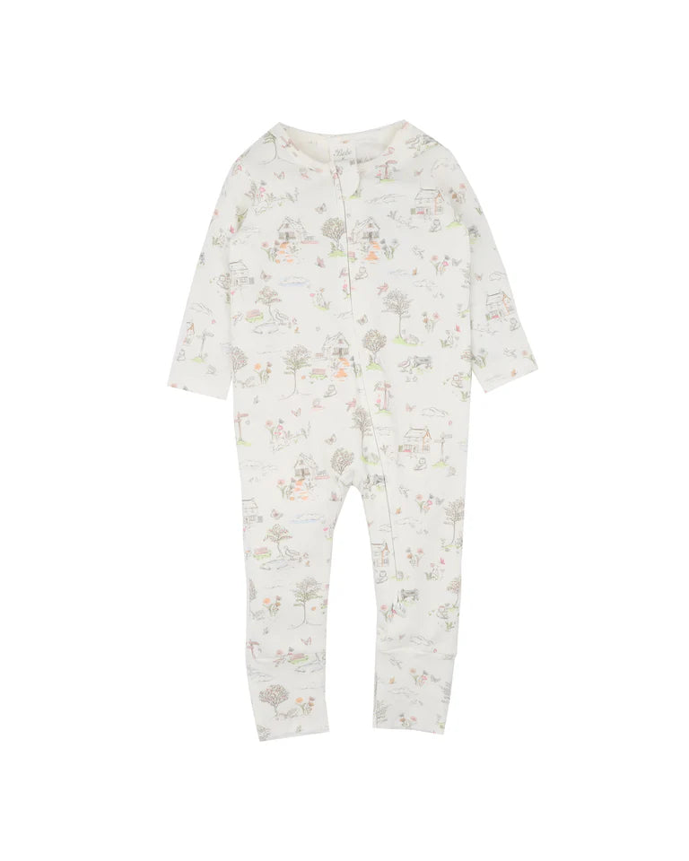 Beatrice Print Organic LS Zipsuit