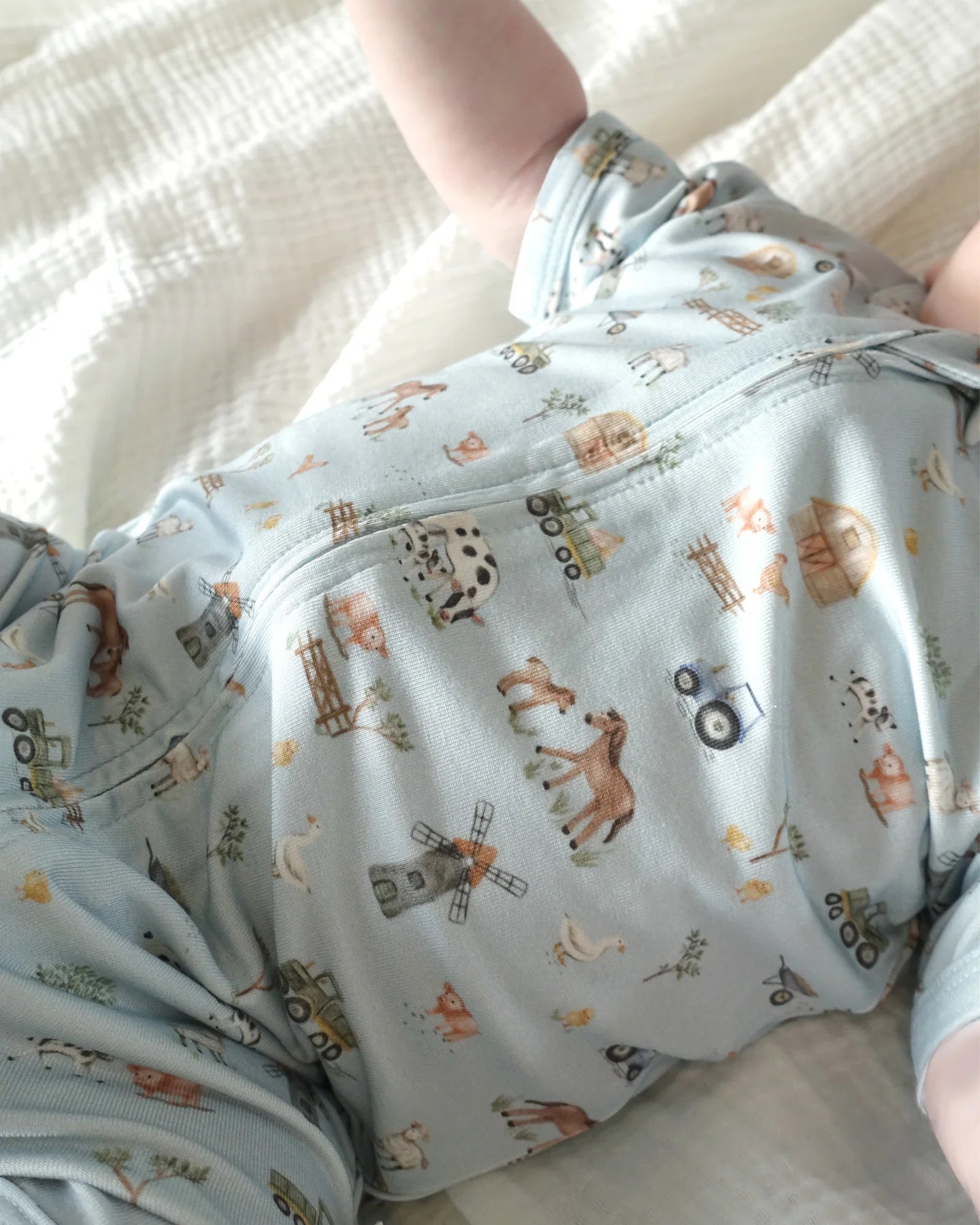 Farm Print Eco Cosy Short Sleeve Romper