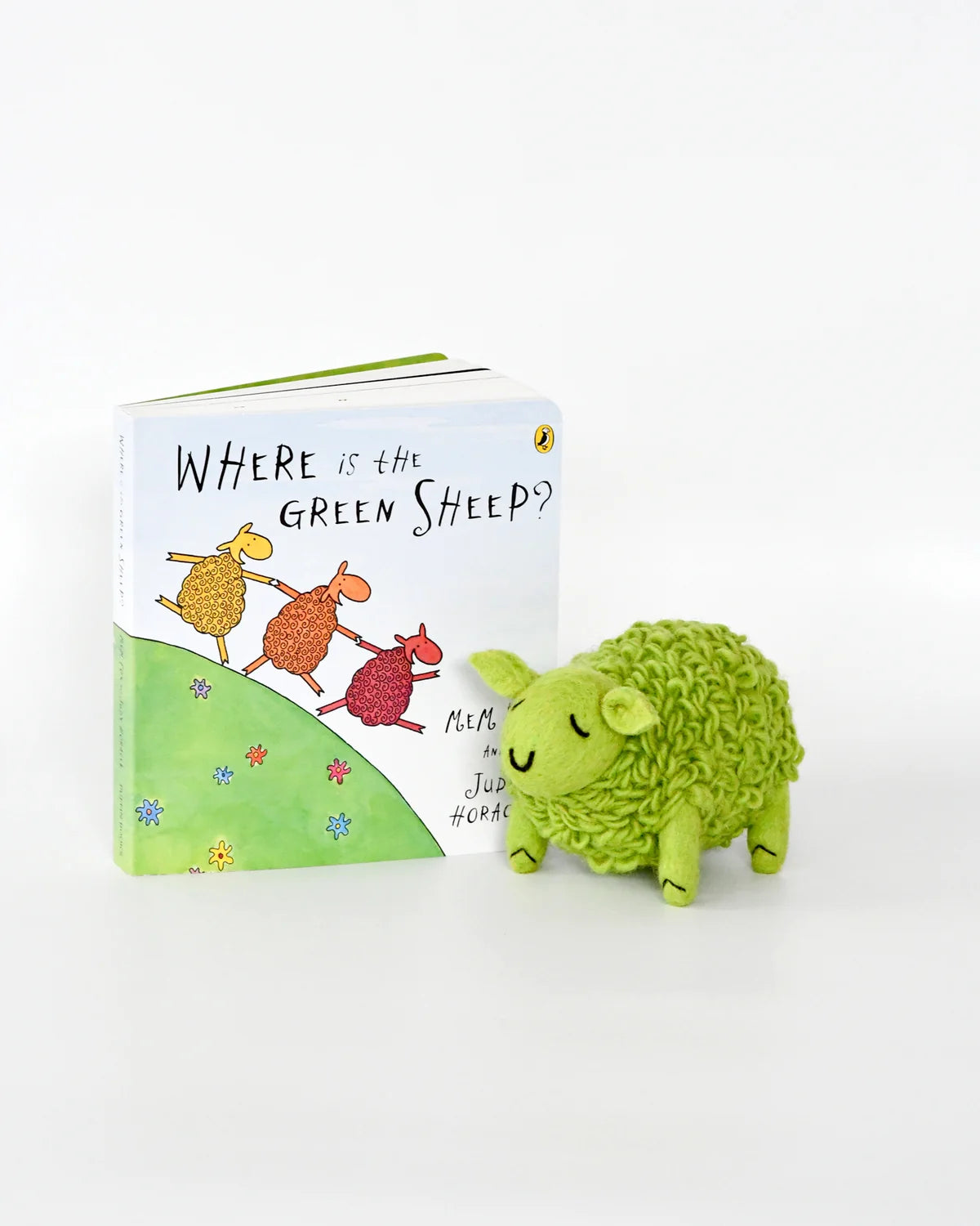 Where Is The Green Sheep? Large Green Sheep Toy and Book Set