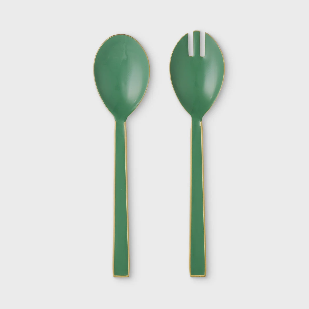 Belle Pine Enamel/Gold Salad Servers