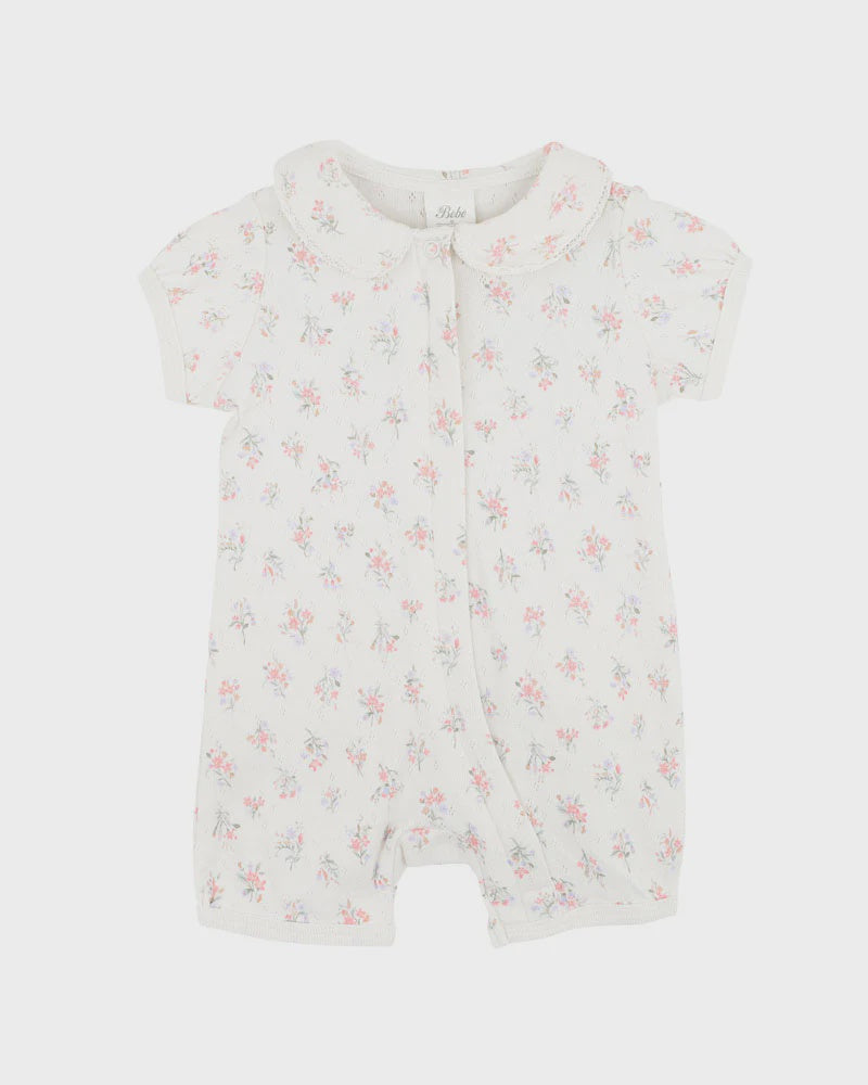 Anya Ditsy Print Organic SS Zipsuit