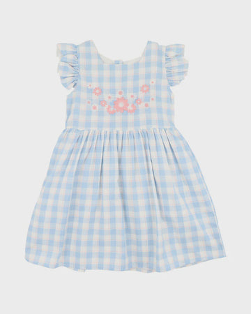 Bonnie Check Organic Embroidered Dress