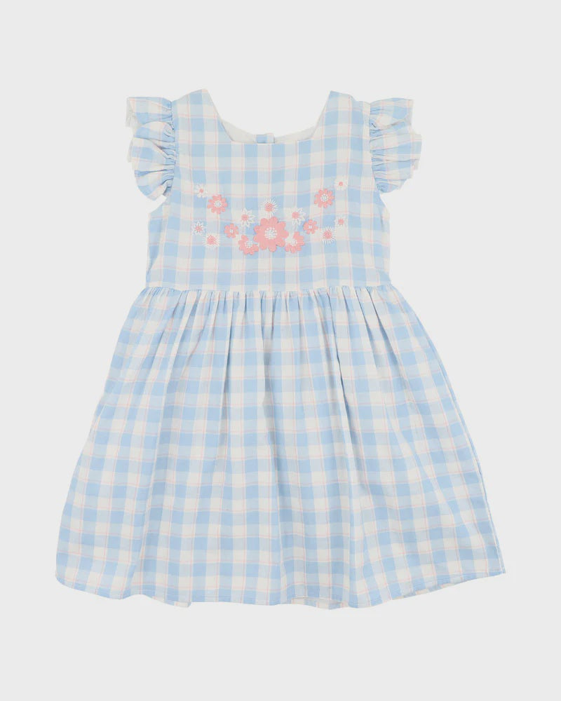 Bonnie Check Organic Embroidered Dress