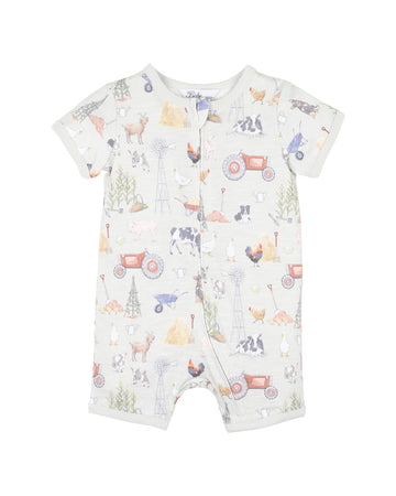 Chester Print SS Zip Romper