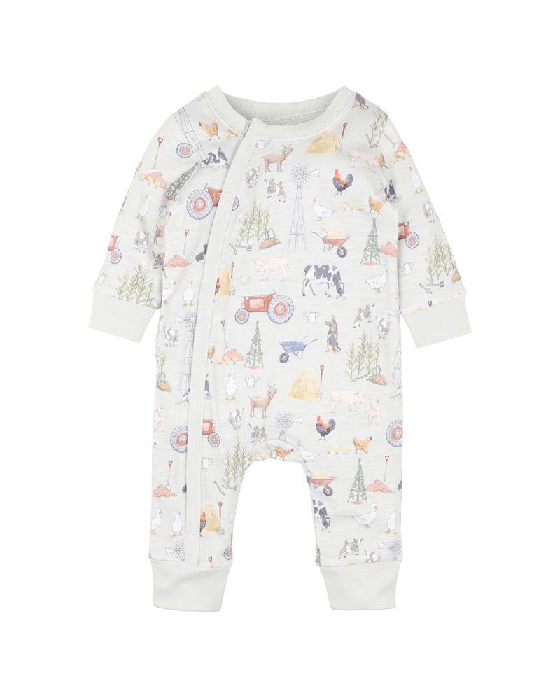 Chester Print LS Zip Romper