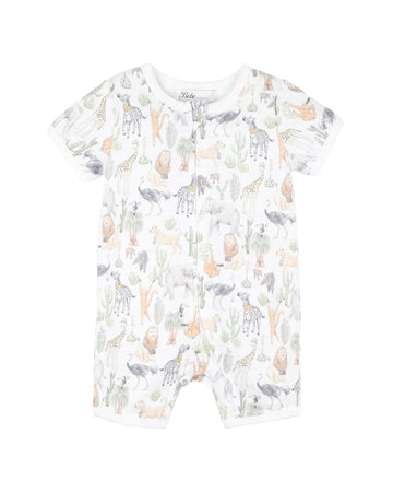 Ellis Print SS Zip Romper