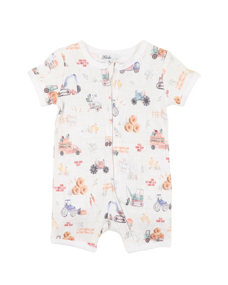 Clayton Print SS Zip Romper