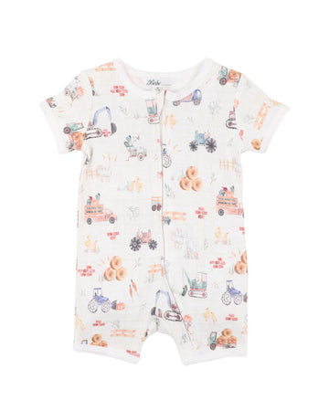 Clayton Print SS Zip Romper