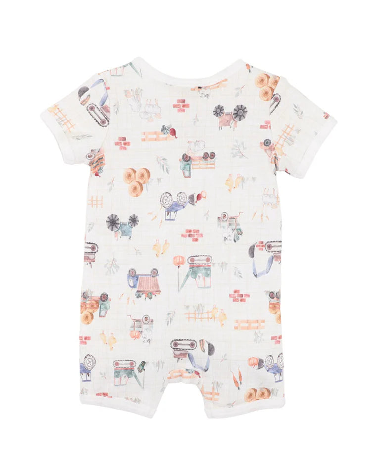 Clayton Print SS Zip Romper