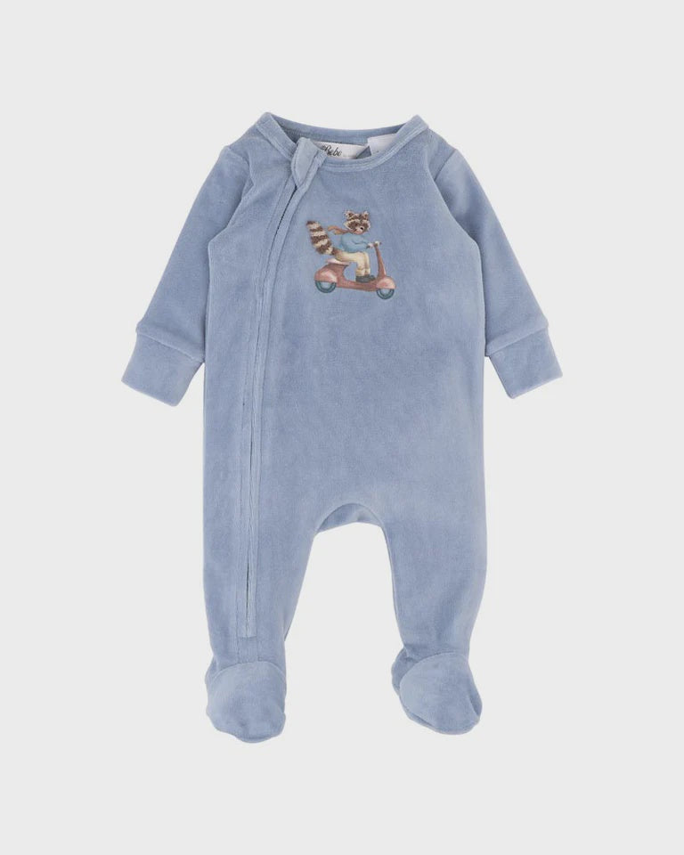 Alvin Velour Zip Onesie