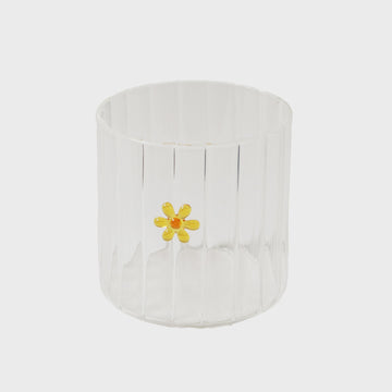 Haven Glass Tumbler Flower