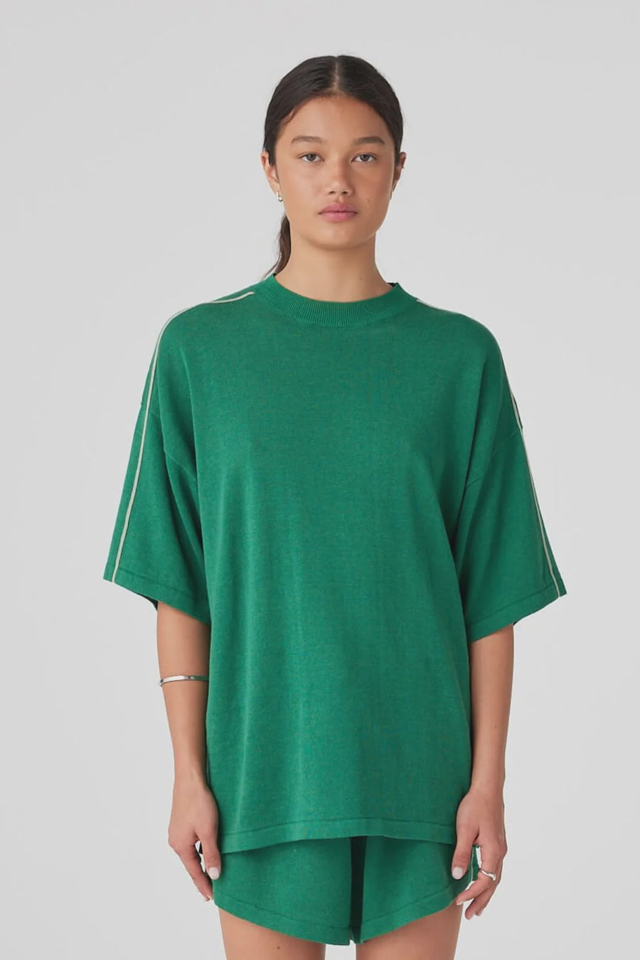 Oversized Linen Tee Green
