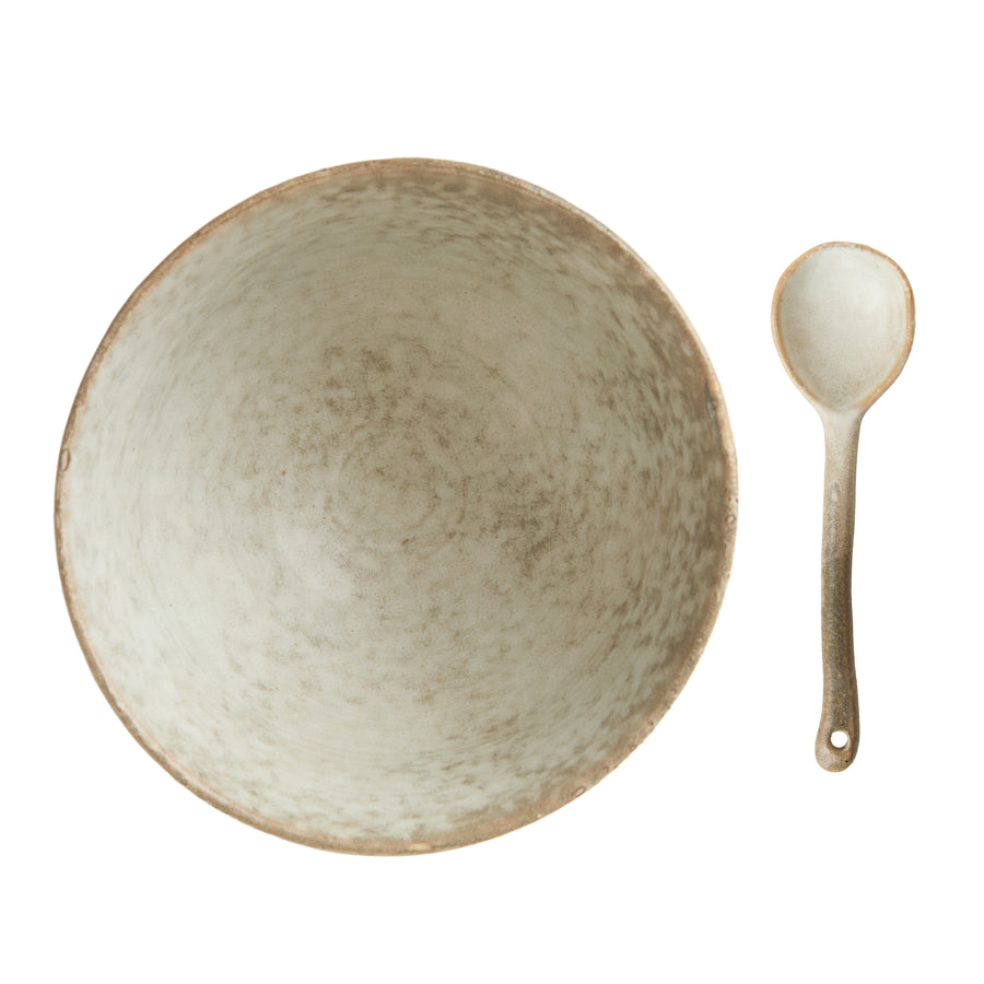 GD Dusk Stoneware Tall bowl & Spoon Set