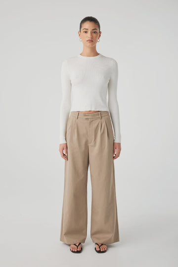 Lina Tailored Pant - Taupe