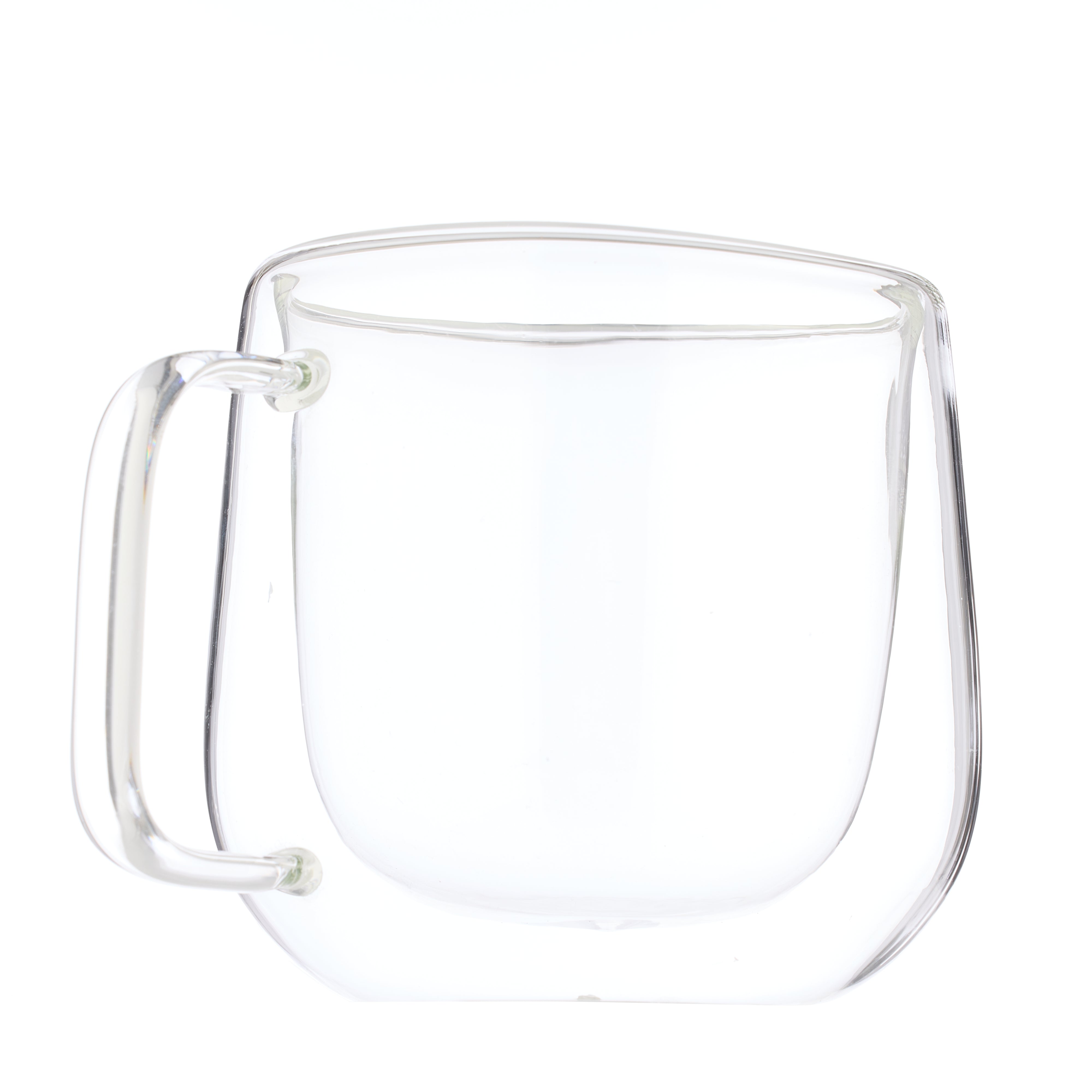 Leaf & Bean Set of 2 Double Wall Glasses with Handle