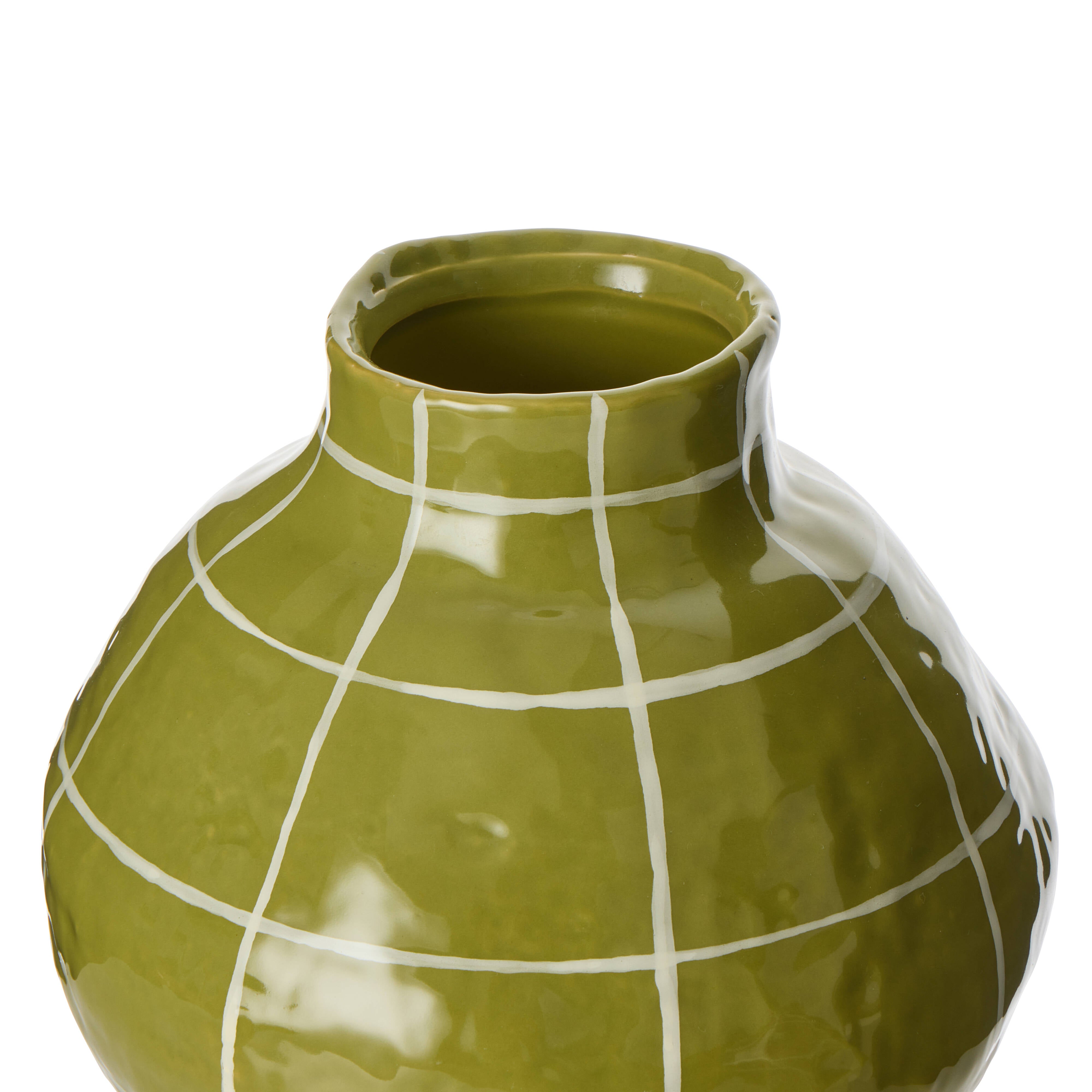 Eden Check Vase Green