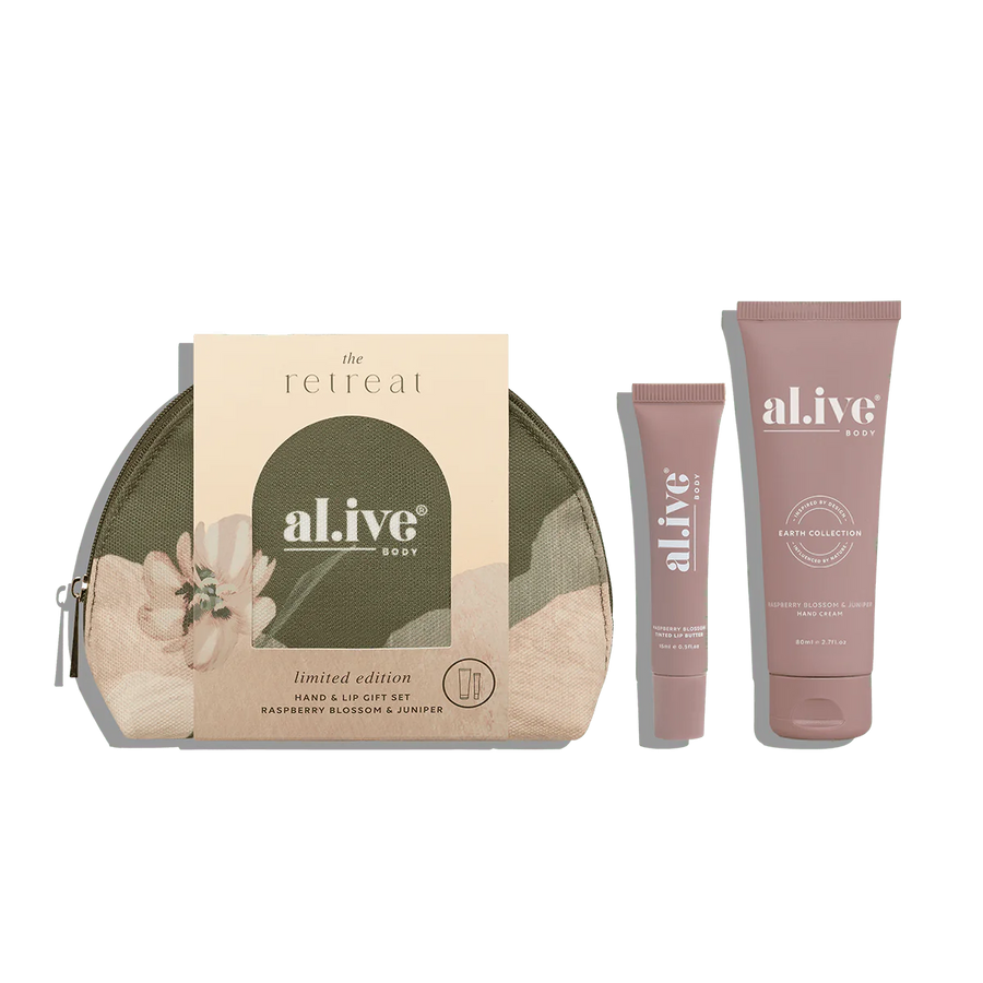 The Retreat Hand & Lip Gift Set - Raspberry Blossom & Juniper