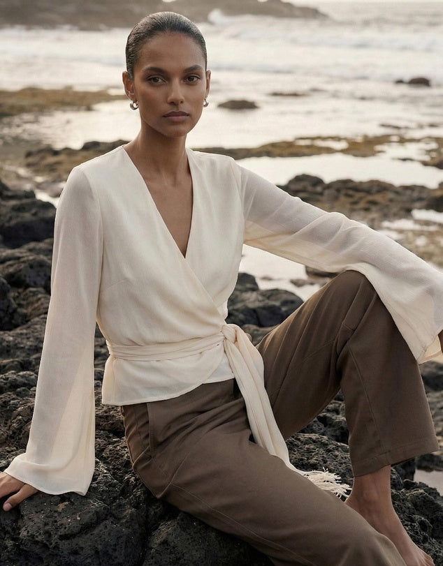 Willow Wrap Blouse Cream