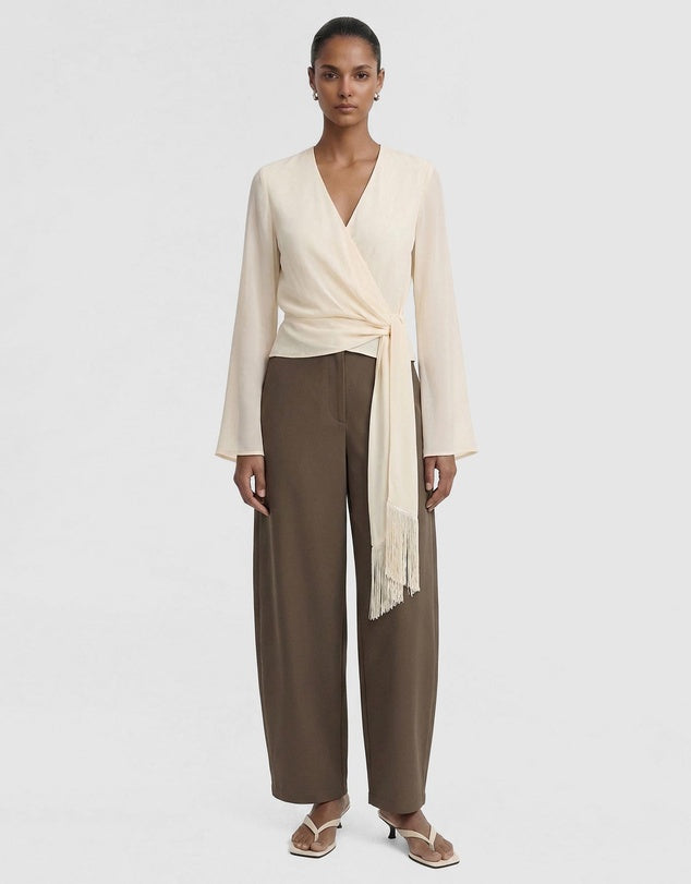 Willow Wrap Blouse Cream