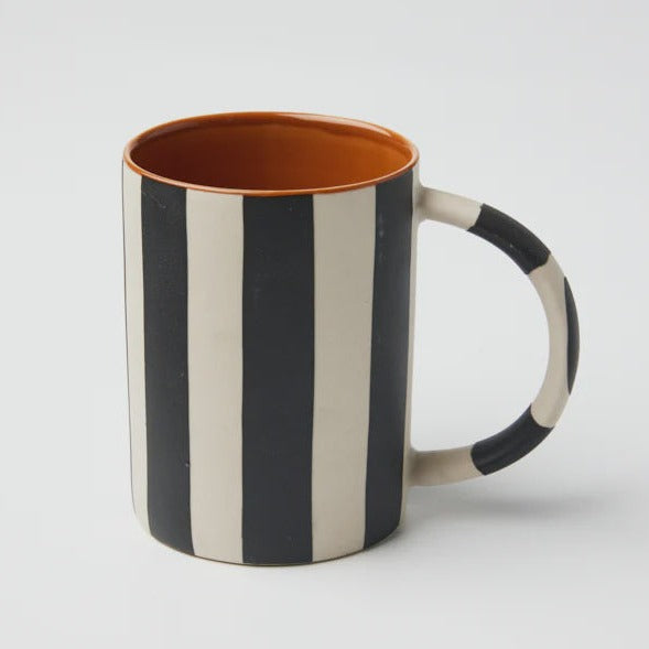 Happy Stripe Black Mug