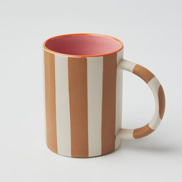 Happy Stripe Mug Tan