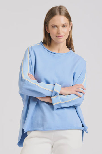 Raw Tape Long Sleeve Sweatshirt - Provincial Blue