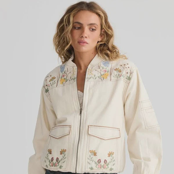 Fleur Bomber Jacket - Off White