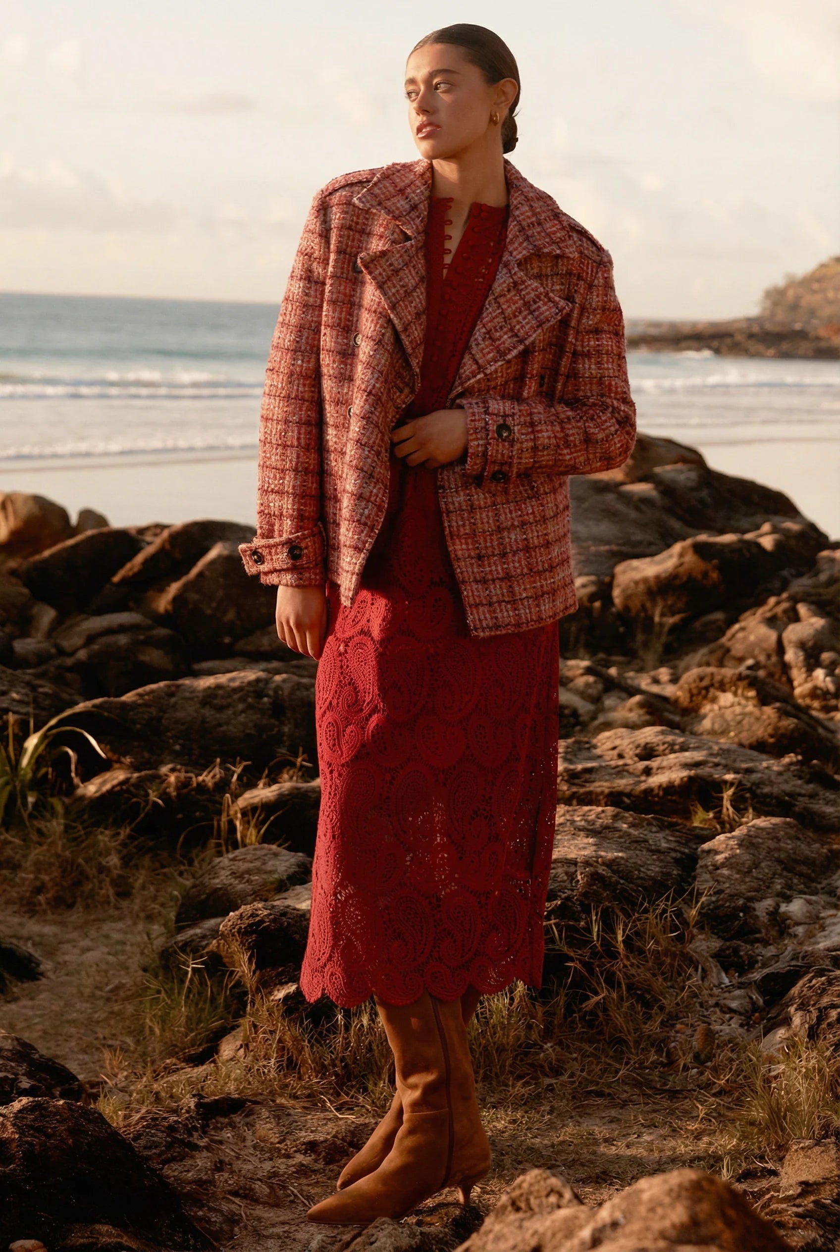 Revel Jacket  Berry Check
