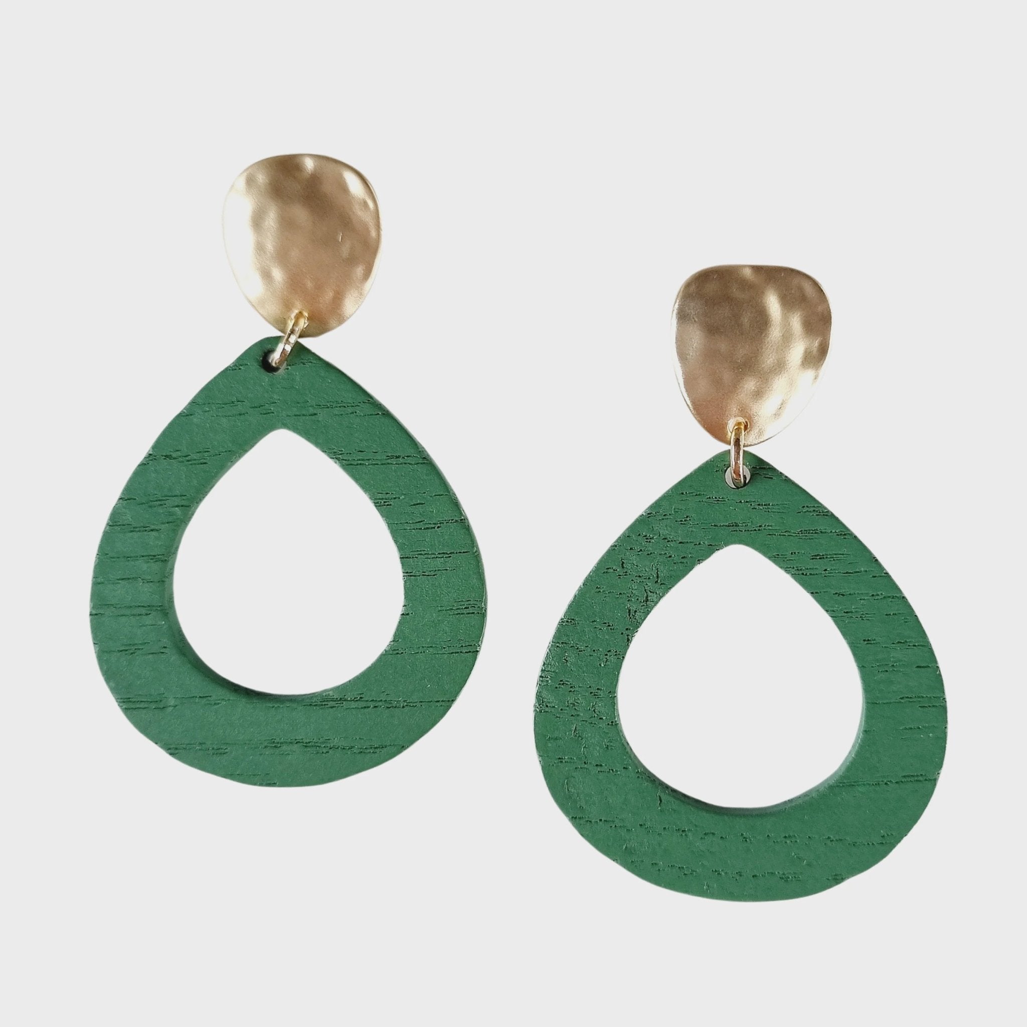 Stacey Teardrop Wood Earrings 3 colours - Kohl and Soda