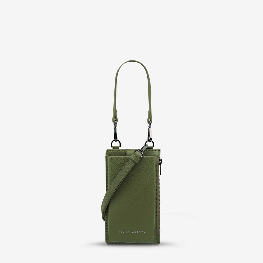 Voyager Leather Crossbody Bag - Khaki