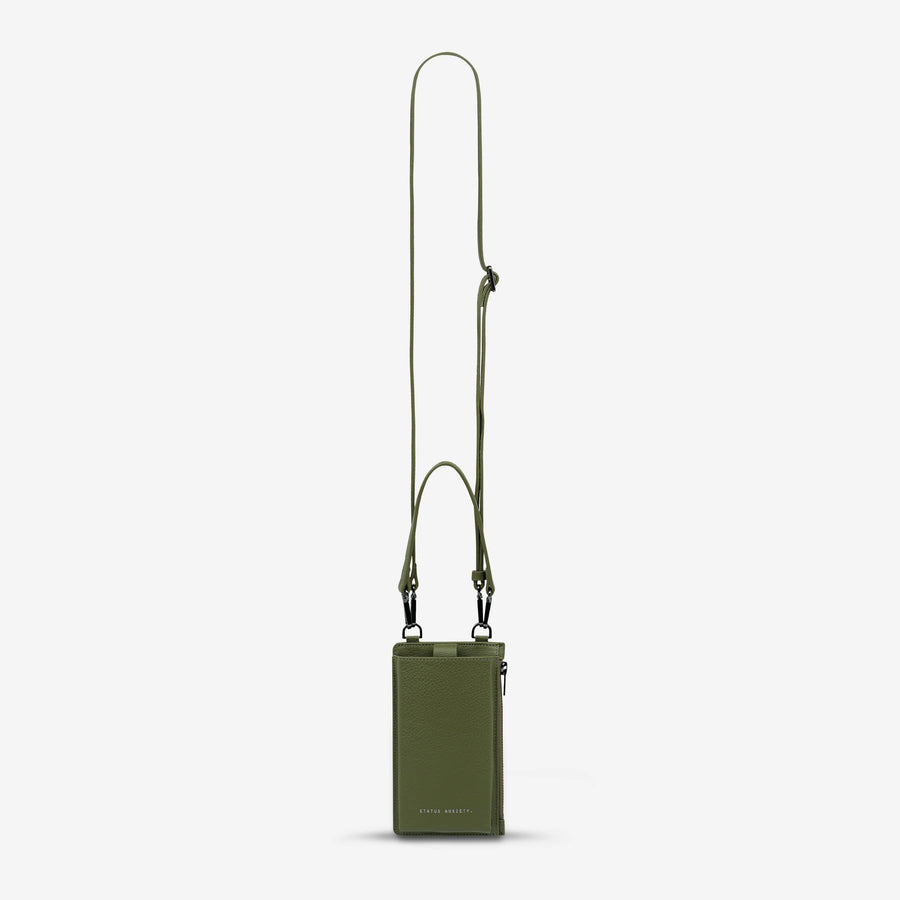 Voyager Leather Crossbody Bag - Khaki