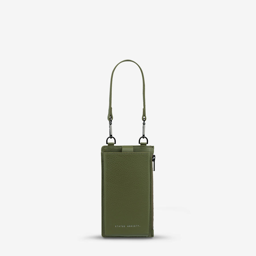 Voyager Leather Crossbody Bag - Khaki