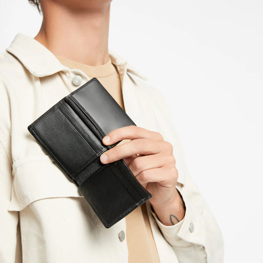 Jonah Mens Black Leather Wallet