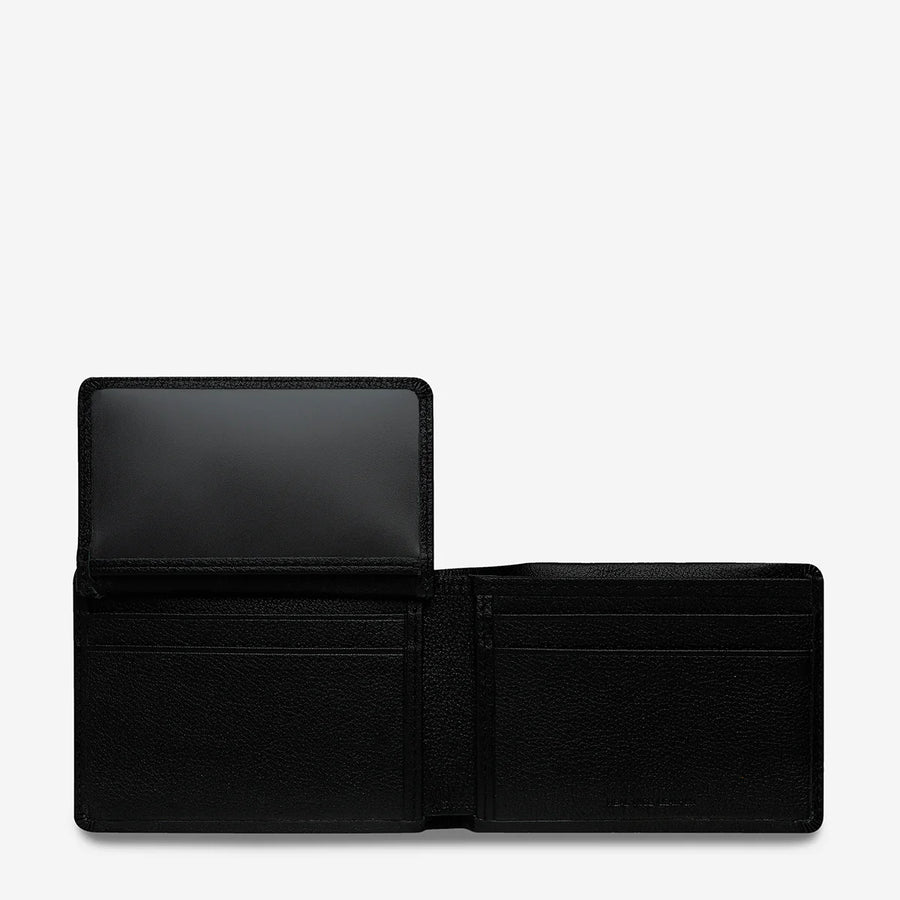 Jonah Mens Black Leather Wallet