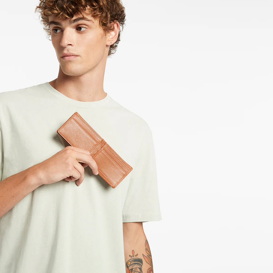 Jonah Mens Camel Leather Wallet