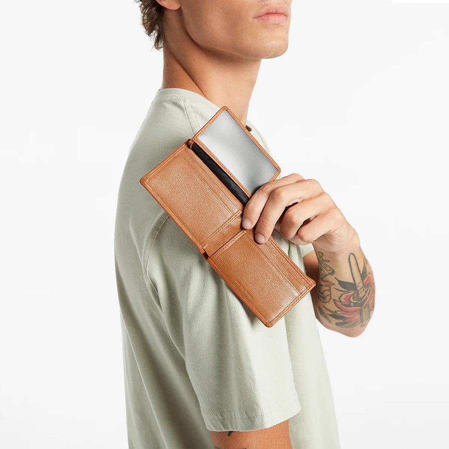 Jonah Mens Camel Leather Wallet