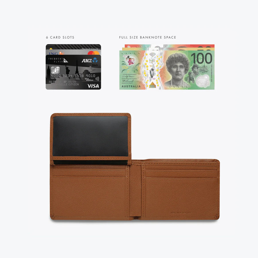 Jonah Mens Camel Leather Wallet