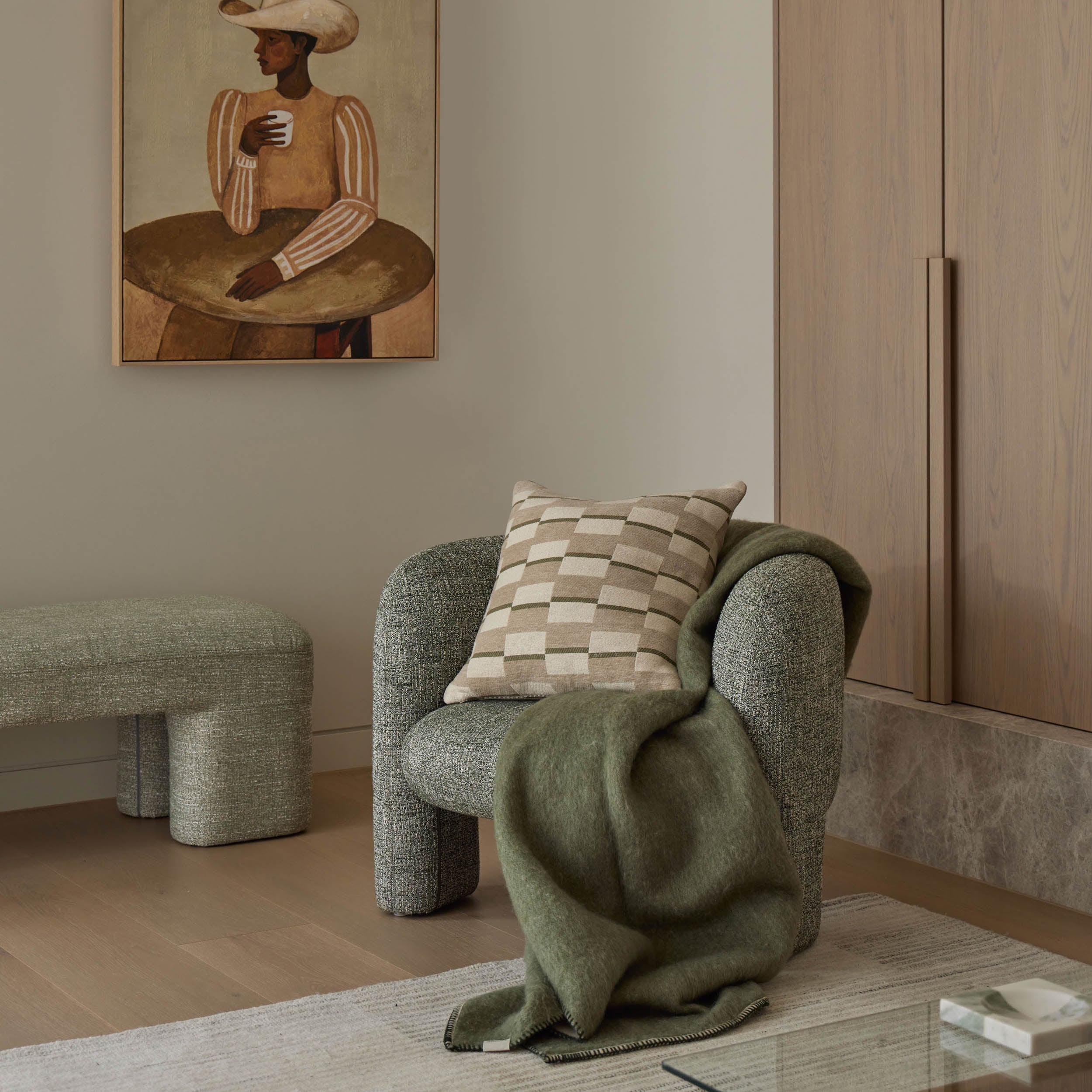 Avalon Stitch Throw Green