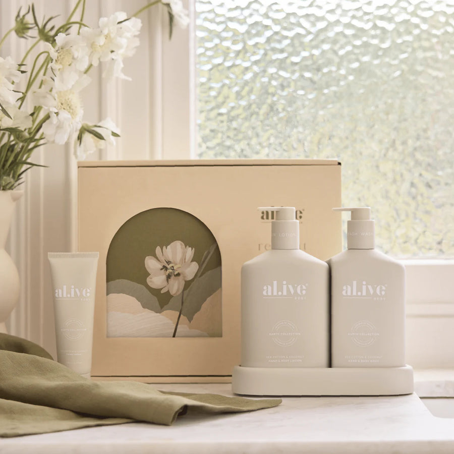 The Retreat Wash & Lotion Duo + Hand Cream Gift Set - Sea Cotton & Coconut