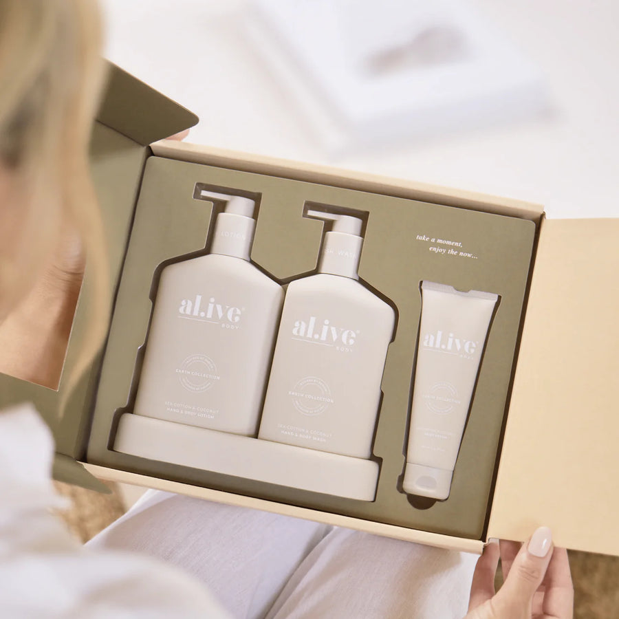The Retreat Wash & Lotion Duo + Hand Cream Gift Set - Sea Cotton & Coconut