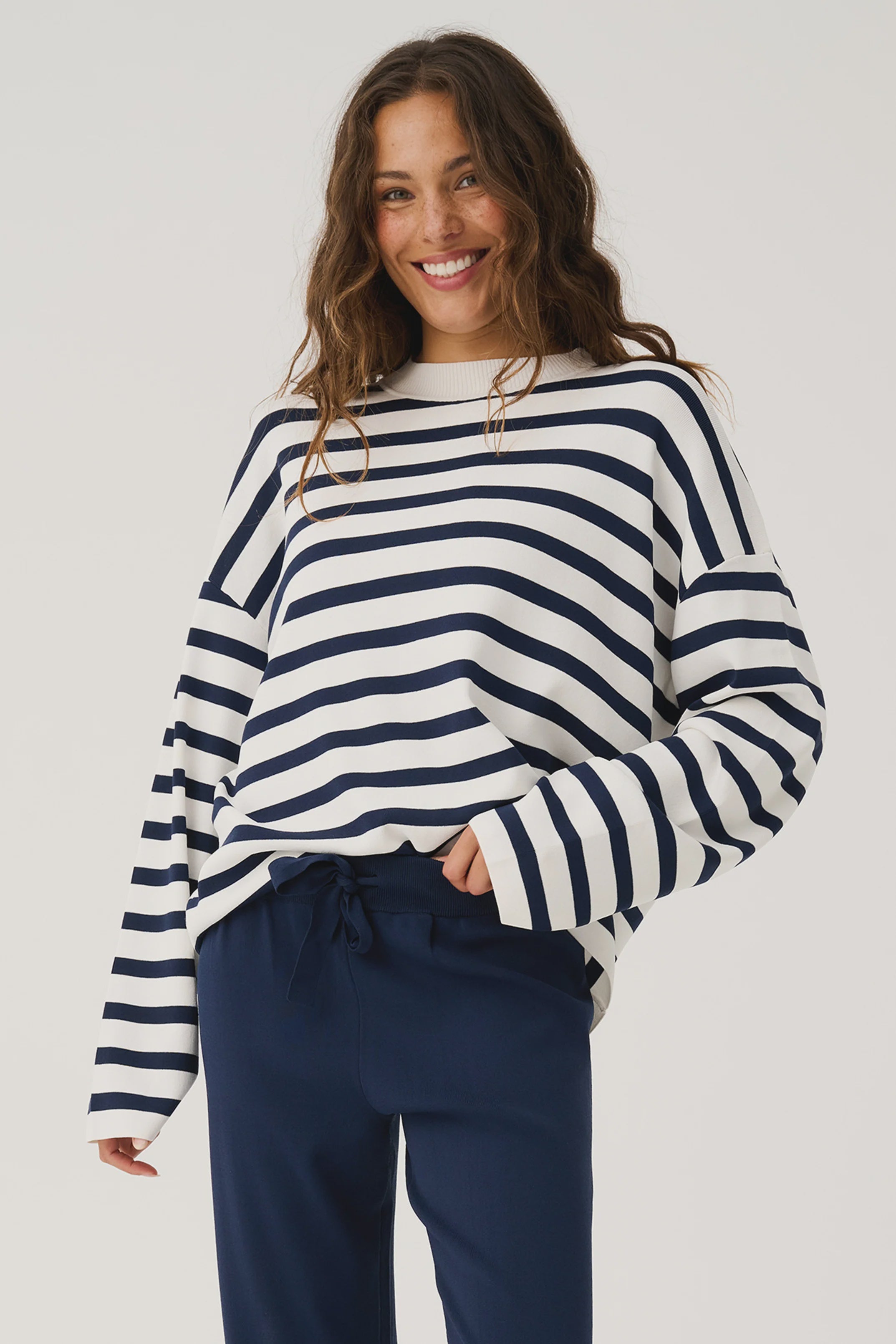 Rae Knit Navy Stripe