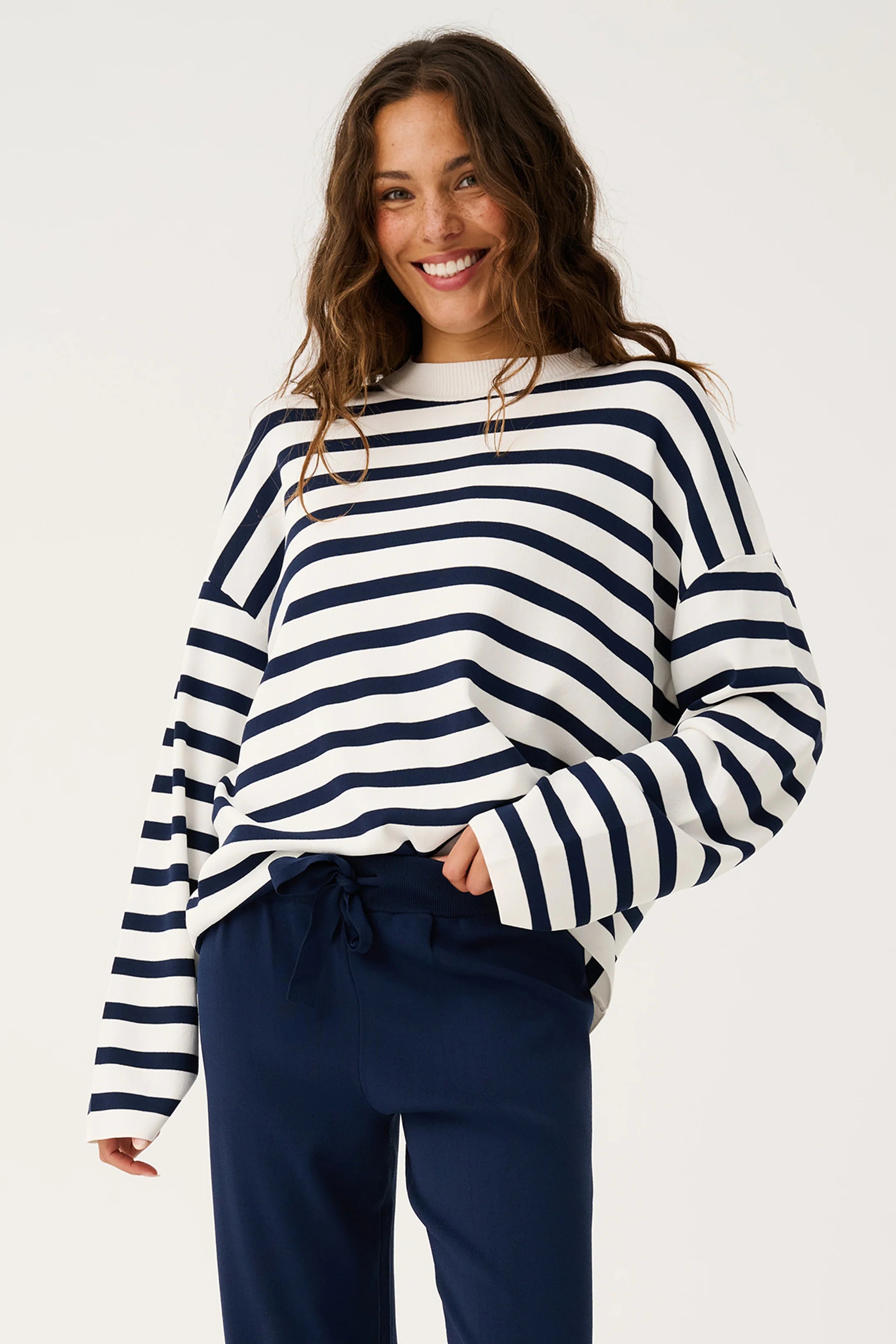 Rae Knit Navy Stripe