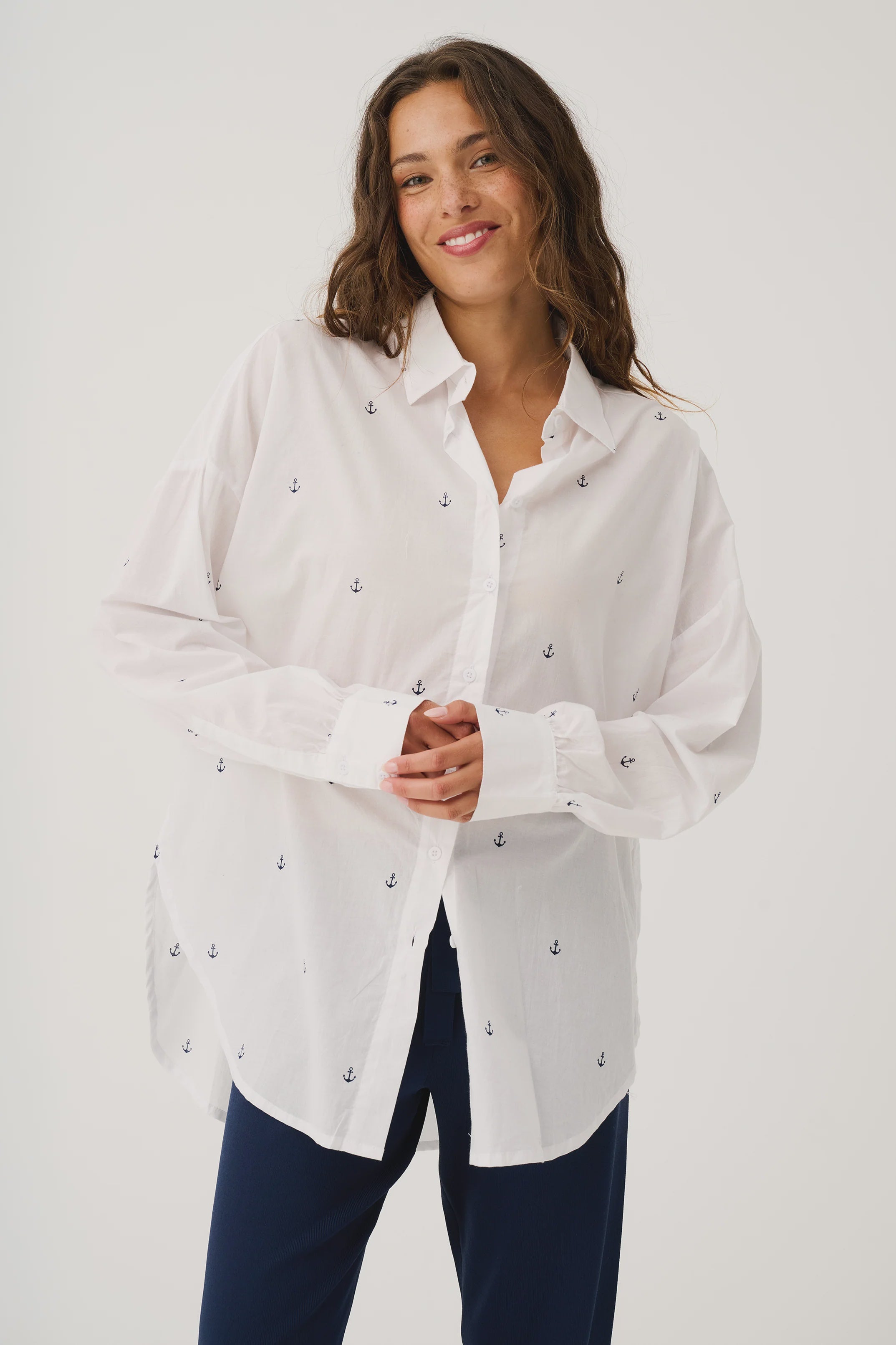 Tammy Shirt Anchor Print