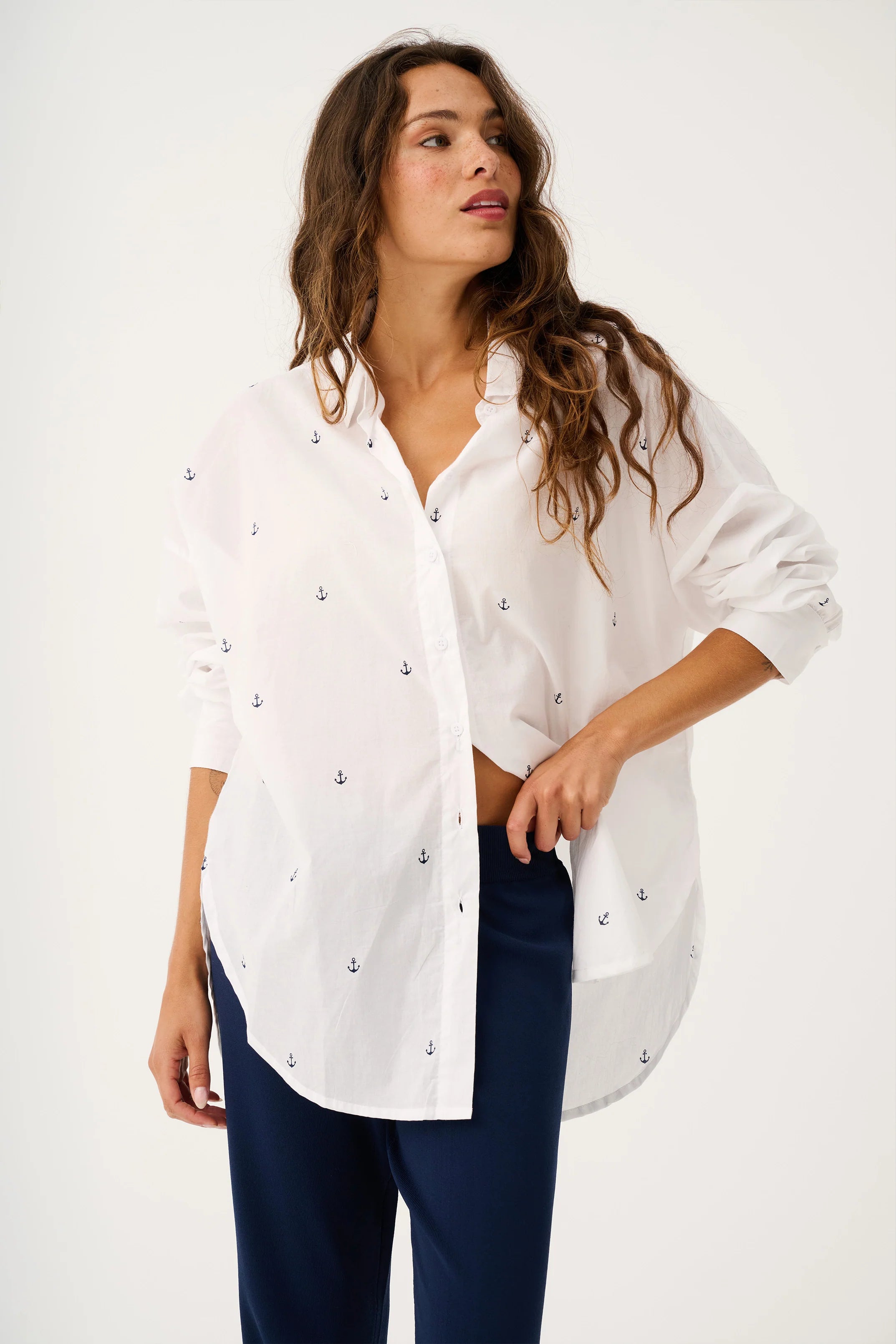 Tammy Shirt Anchor Print