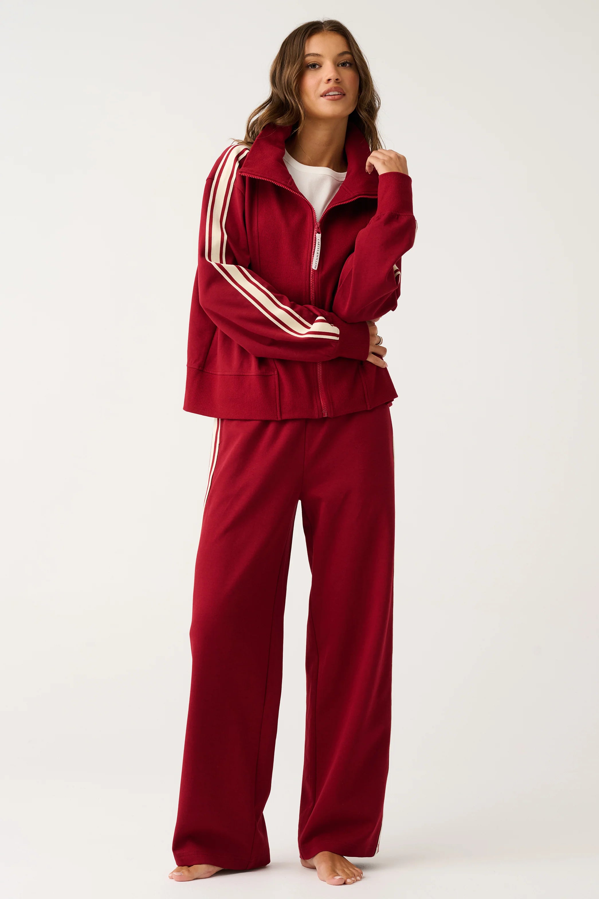 Corey Zip Through Sweater Mulberry