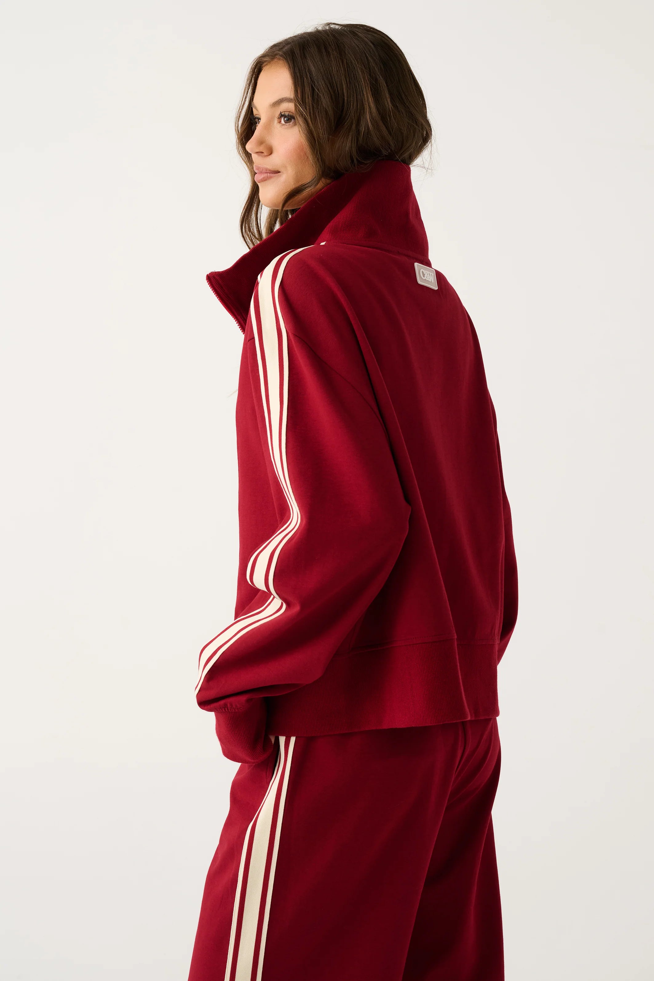 Corey Zip Through Sweater Mulberry