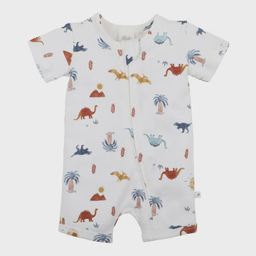 Dino Organic Short Sleeve Zipsuit